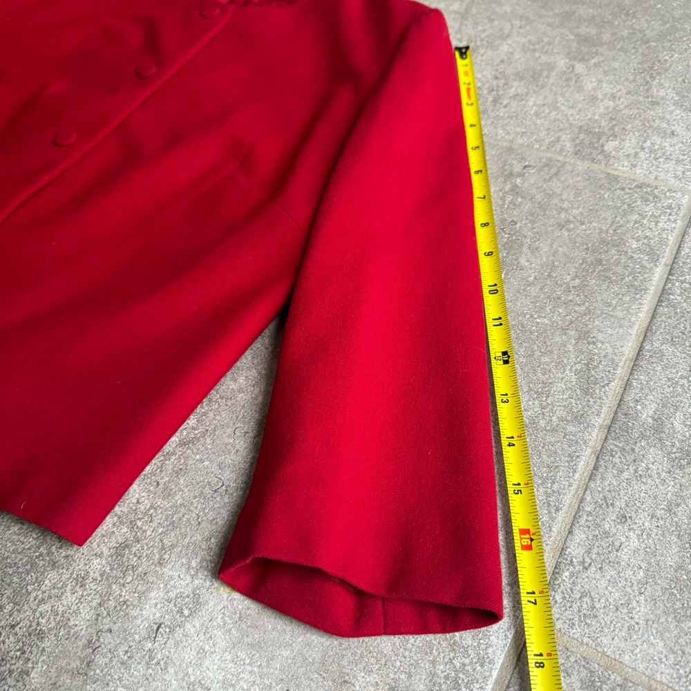 Red Pendleton Button Down 100% Wool Blazer Jacket… - image 8